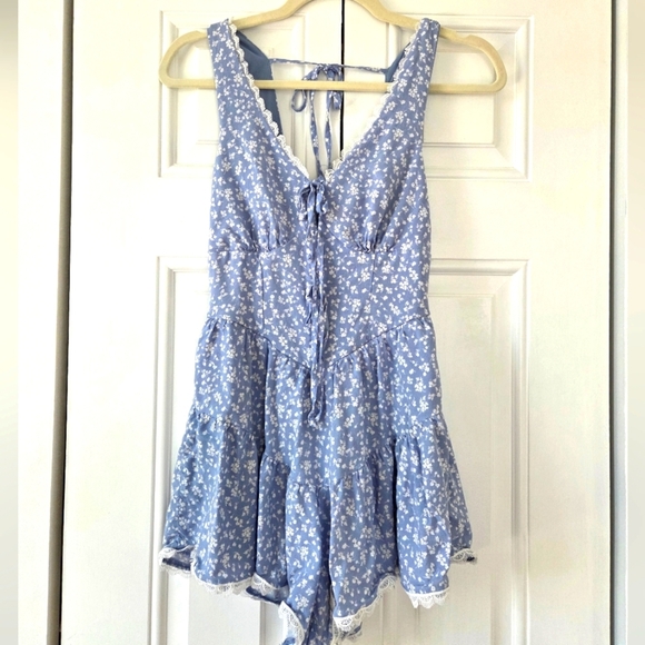 Francescas Blue Floral Ramper Size Xs - Picture 5 of 5